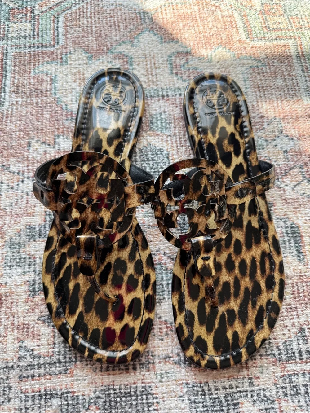 Tory Burch Leopard Print Women's Slide Sandals - Brown